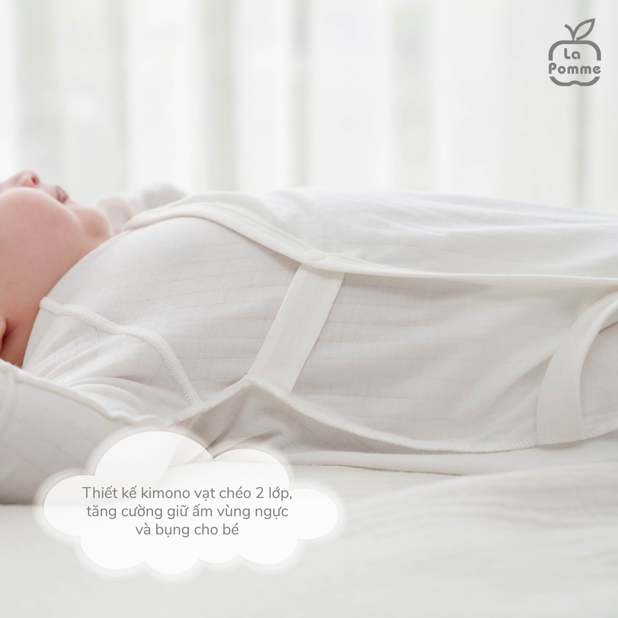  Bộ dài tay cúc lệch La Pomme đường may lật êm ái 