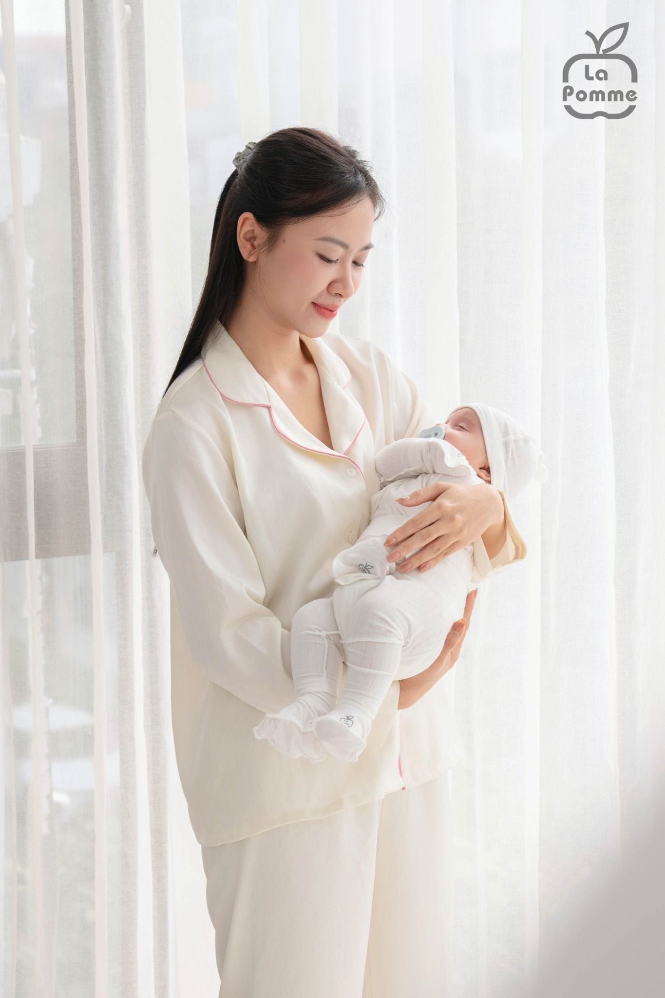  Bộ dài tay cúc lệch La Pomme đường may lật êm ái 