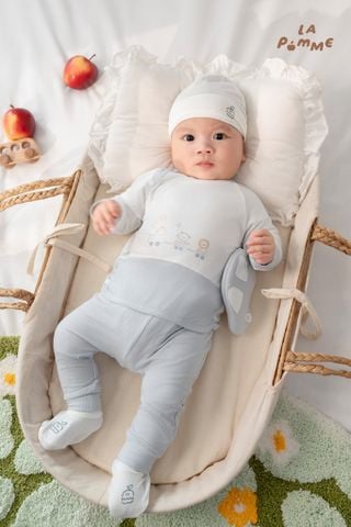  Bộ dài tay cúc lệch La Pomme đoàn tàu bé tí xíu 