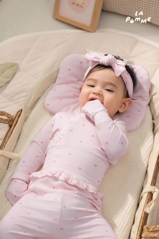  Bộ dài tay cúc lệch La Pomme trái tim nhỏ ngộ nghĩnh 