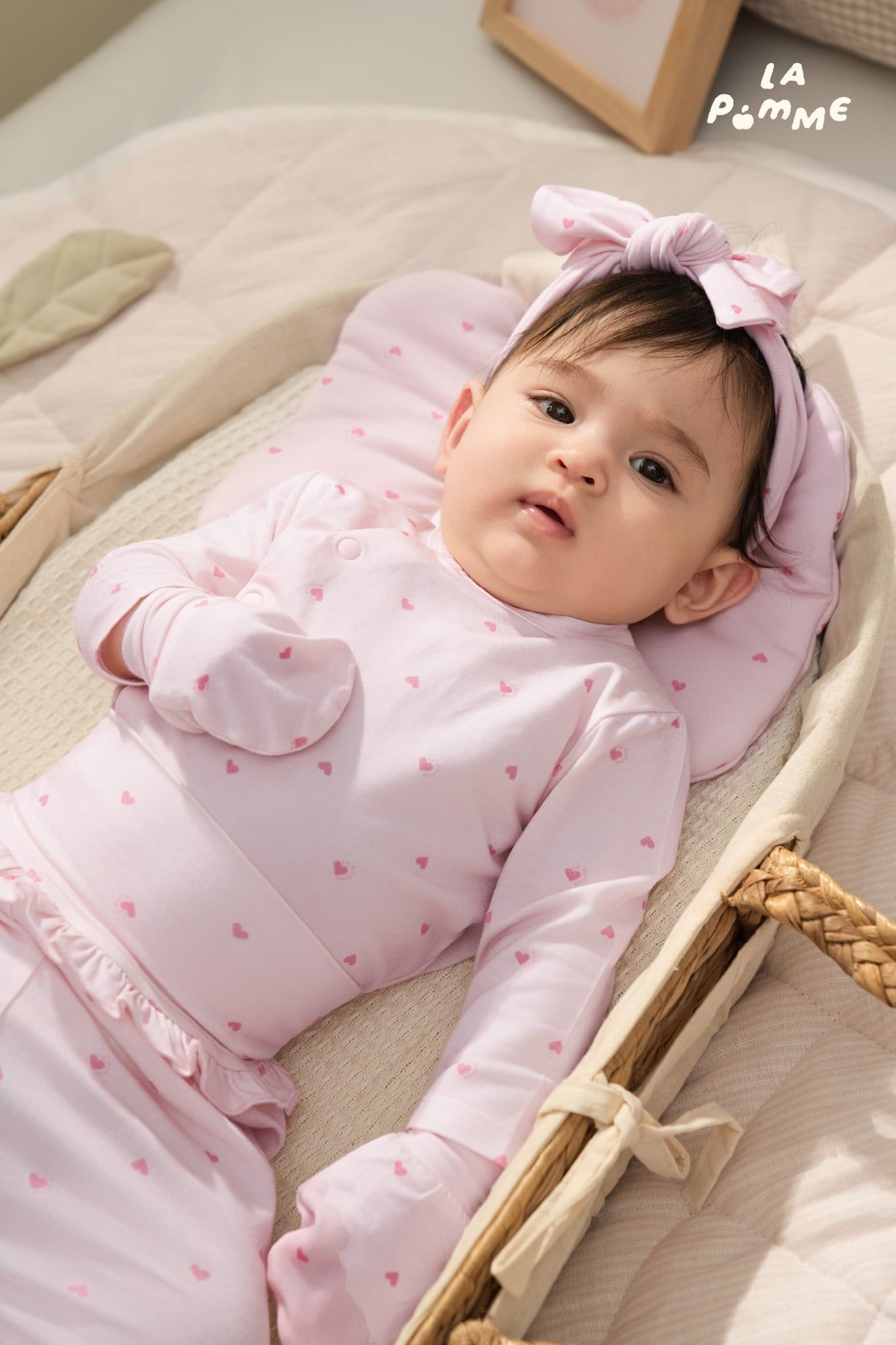 Bộ dài tay cúc lệch La Pomme trái tim nhỏ ngộ nghĩnh 