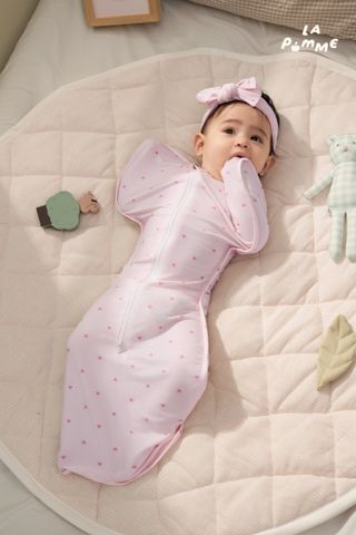  Bộ dài tay cúc lệch La Pomme trái tim nhỏ ngộ nghĩnh 