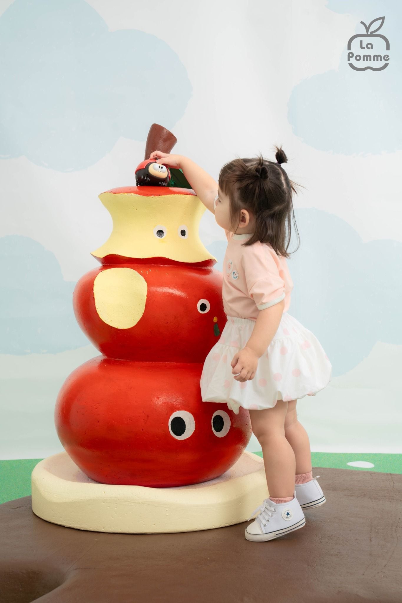  Bộ váy áo cộc tay La Pomme chấm bi ngọt ngào 