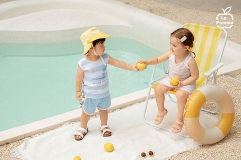  Bộ váy áo sát nách La Pomme biển mộng mơ 