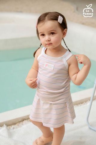  Bộ váy áo sát nách La Pomme biển mộng mơ 