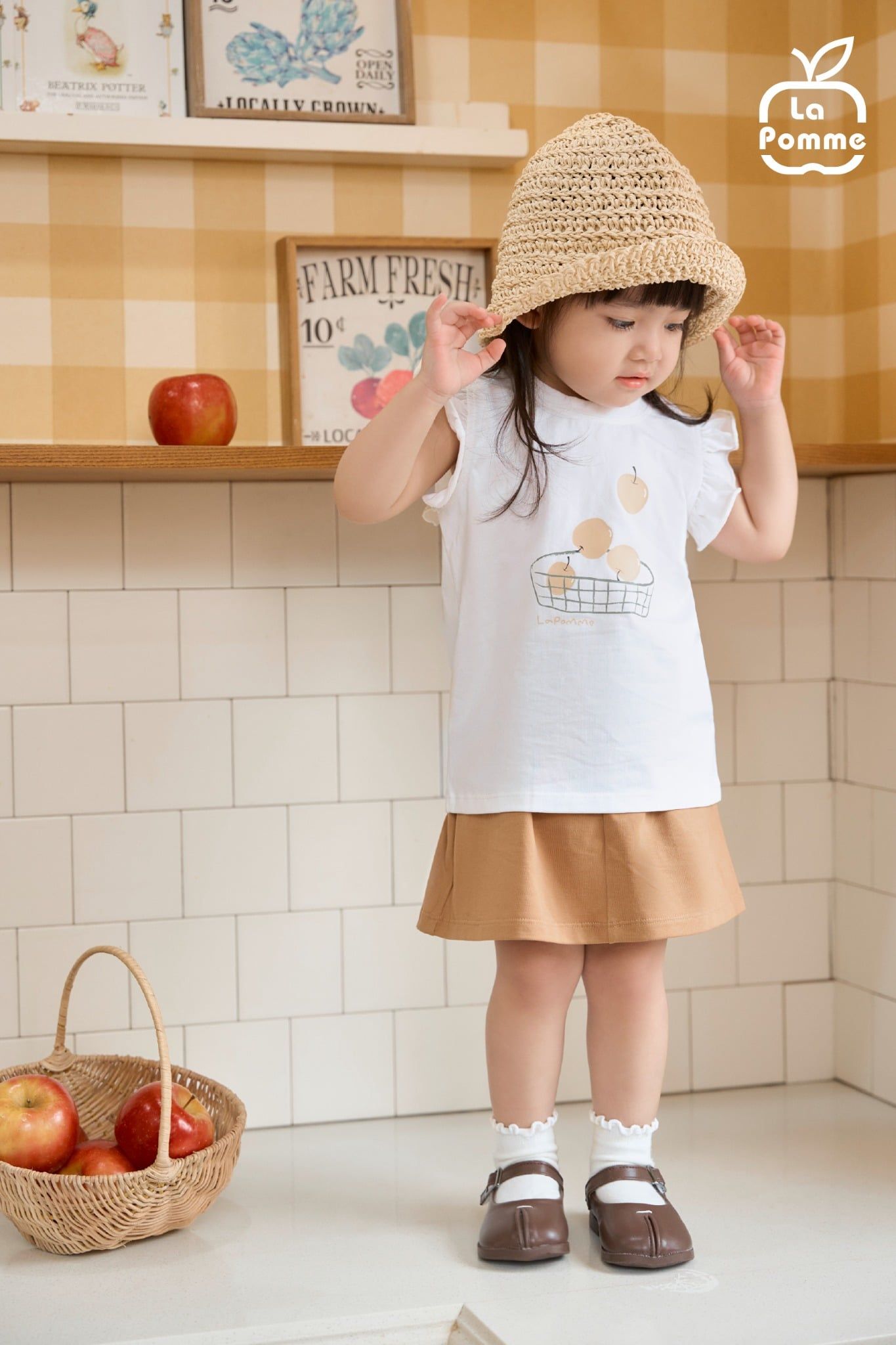  Bộ váy áo cộc tay La Pomme giỏ trái cây mùa hè 