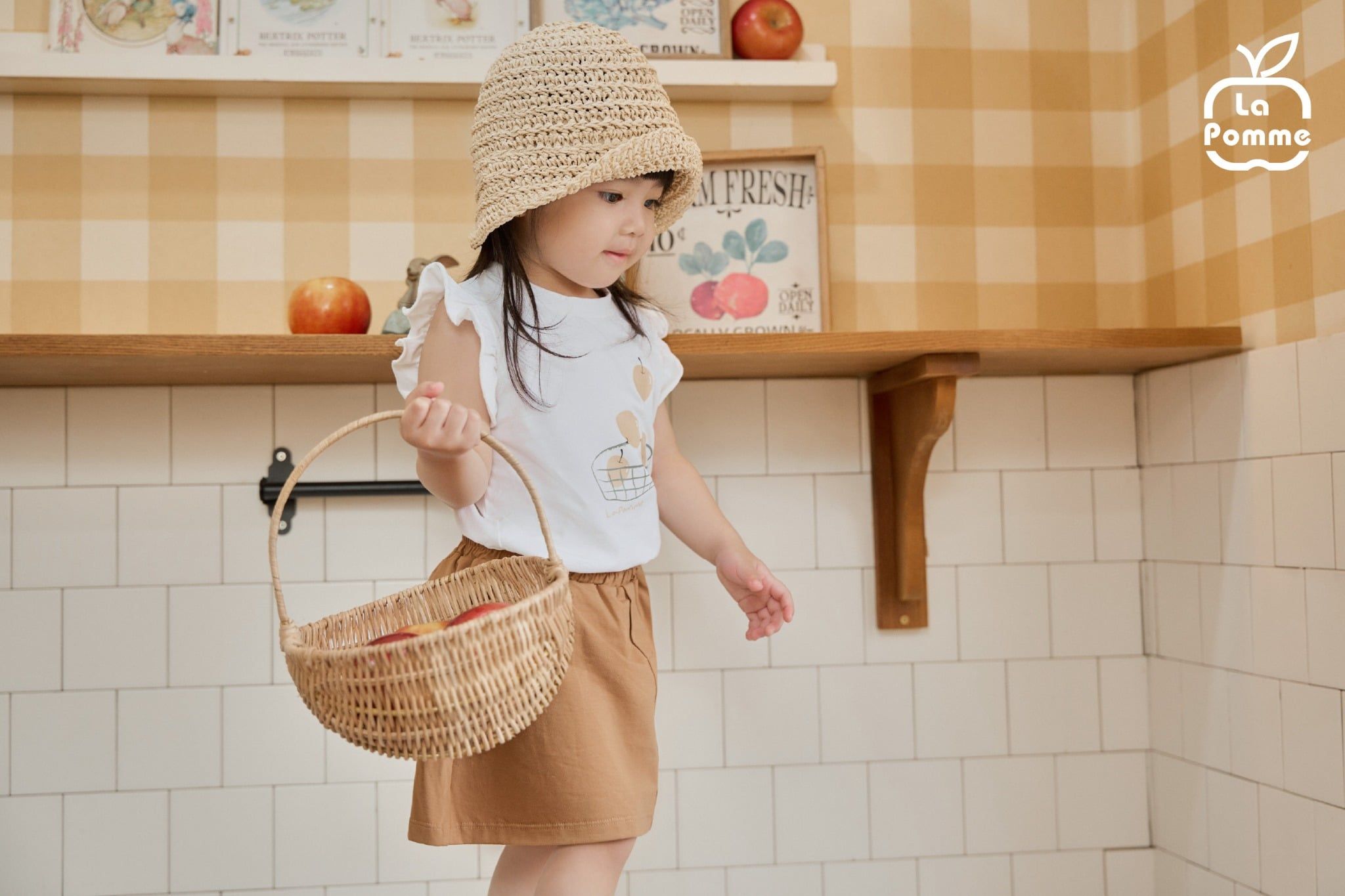  Bộ váy áo cộc tay La Pomme giỏ trái cây mùa hè 