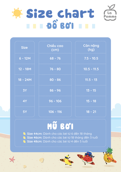  Bộ bơi liền thân La Pomme bèo nhún họa tiết ngọt ngào 