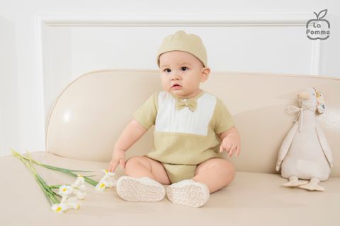  Set body cộc tay La Pomme kèm mũ little olive 
