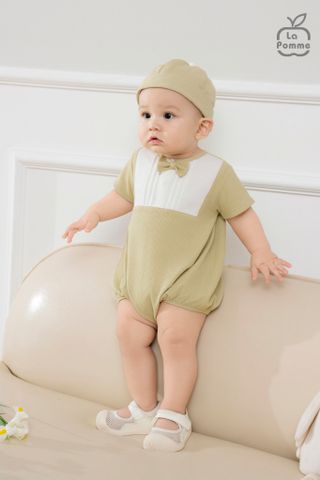  Set body cộc tay La Pomme kèm mũ little olive 