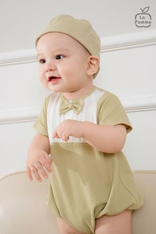  Set body cộc tay La Pomme kèm mũ little olive 
