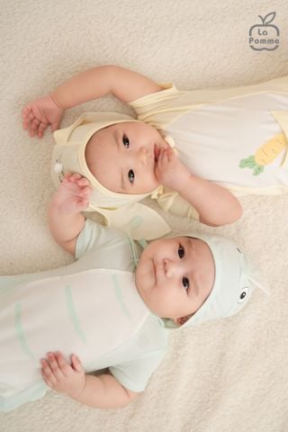  Set body cộc tay La Pomme kèm mũ thỏ con ngộ nghĩnh 