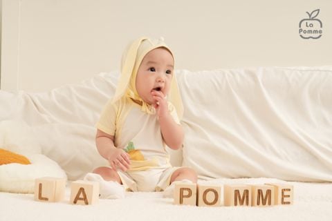  Set body cộc tay La Pomme kèm mũ thỏ con ngộ nghĩnh 