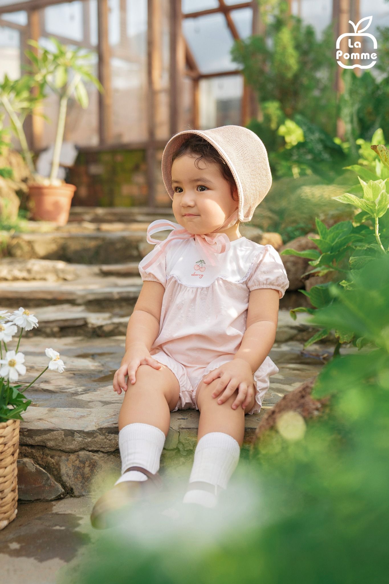  Body cộc tay La Pomme bèo nhún cherry baby 