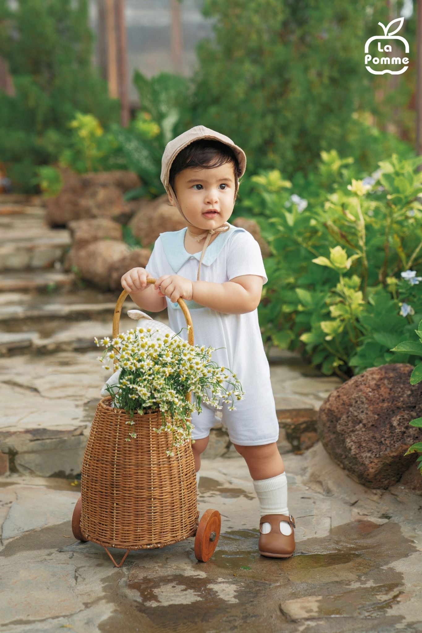  Body cộc tay La Pomme cổ cách điệu baby joy 