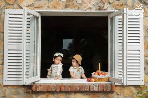  Body cộc tay La Pomme cổ cách điệu thế giới hạt dẻ 