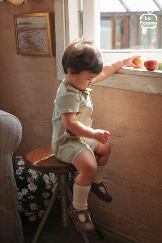  Body cộc tay La Pomme cổ cách điệu thế giới hạt dẻ 