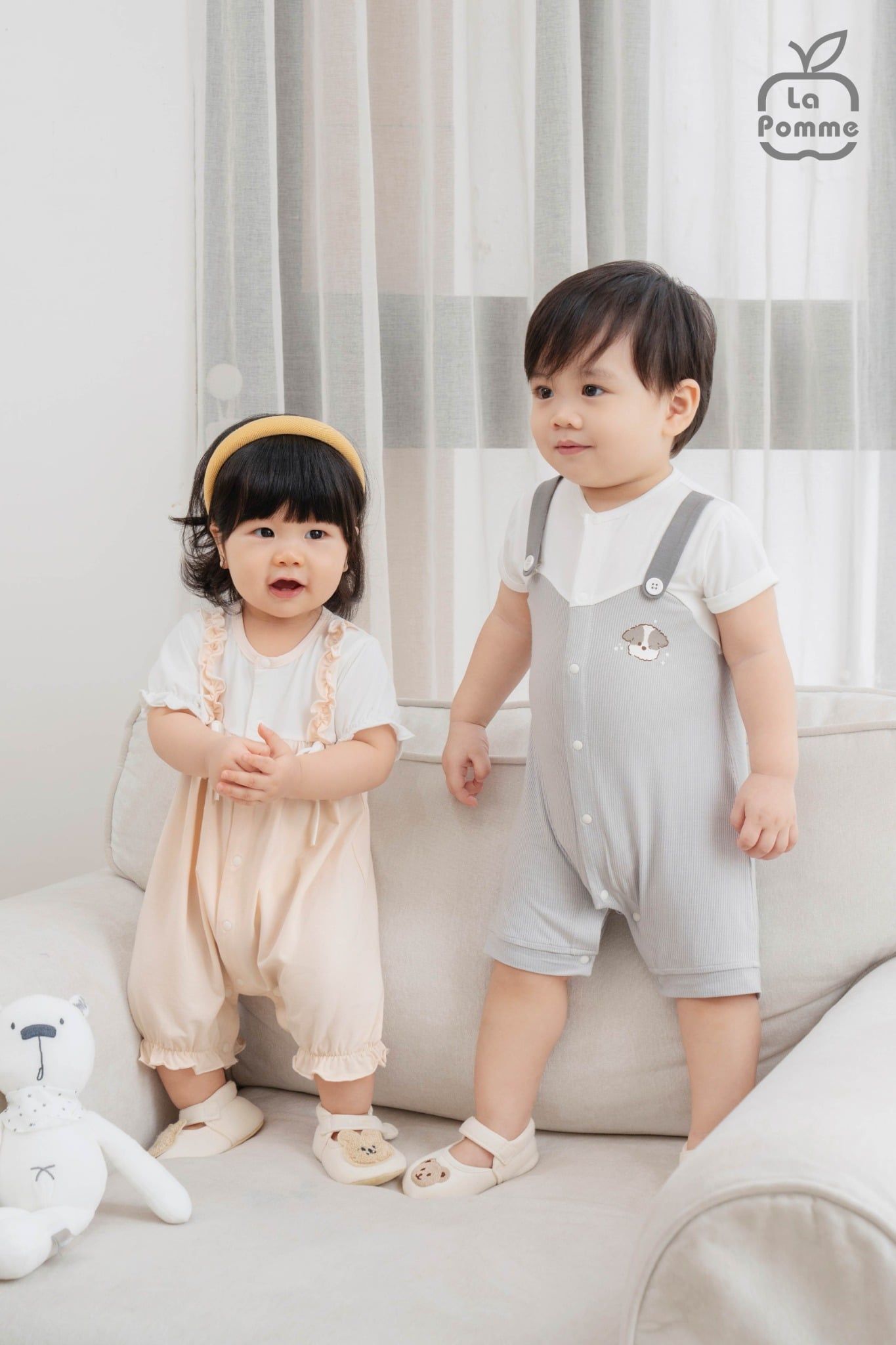  Body cộc tay La Pomme giả yếm cún bông lém lỉnh 