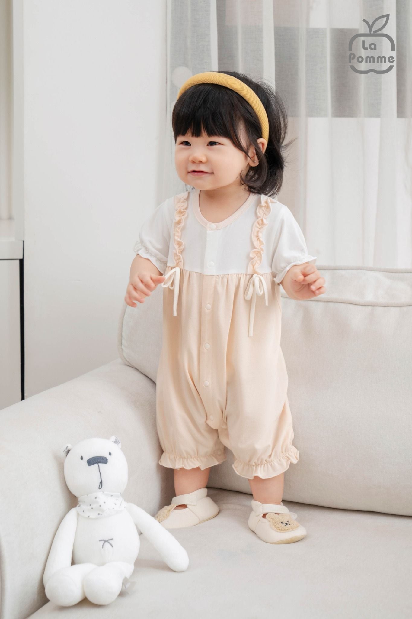  Body cộc tay La Pomme kèm nơ dây yếm điệu đà 