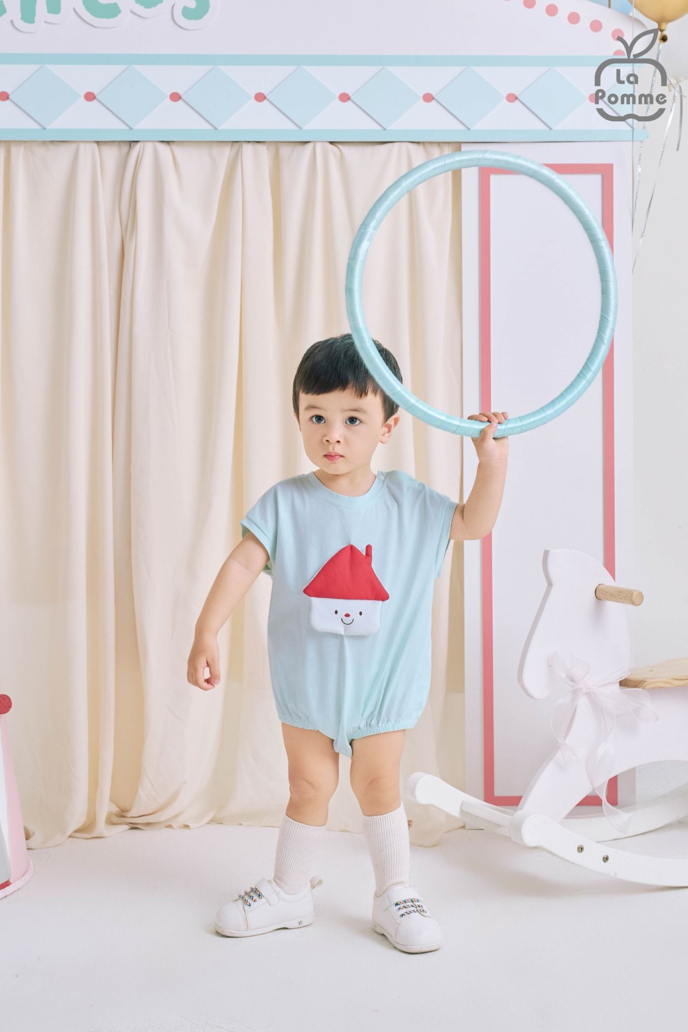  Body cộc tay La Pomme dễ thương ngôi nhà mái đỏ 