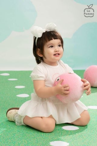  Body cộc tay kèm băng đô La Pomme Deluxe bông hoa của mẹ 
