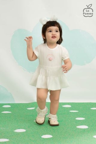  Body cộc tay kèm băng đô La Pomme Deluxe bông hoa của mẹ 