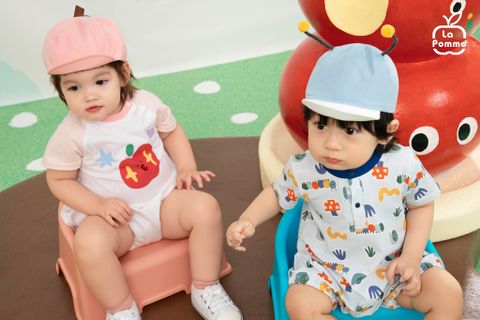  Body cộc tay La Pomme họa tiết những người bạn trong vườn 