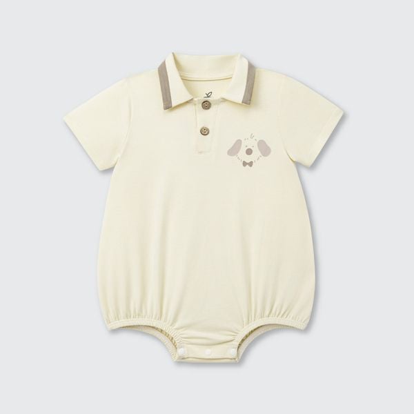  Body cộc tay La Pomme cổ polo cún nâu thanh lịch 
