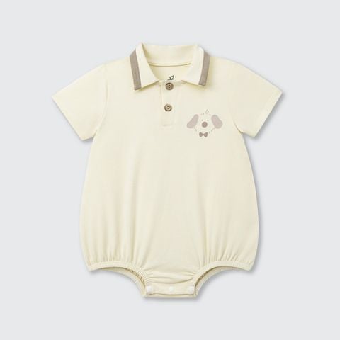  Body cộc tay La Pomme cổ polo cún nâu thanh lịch 