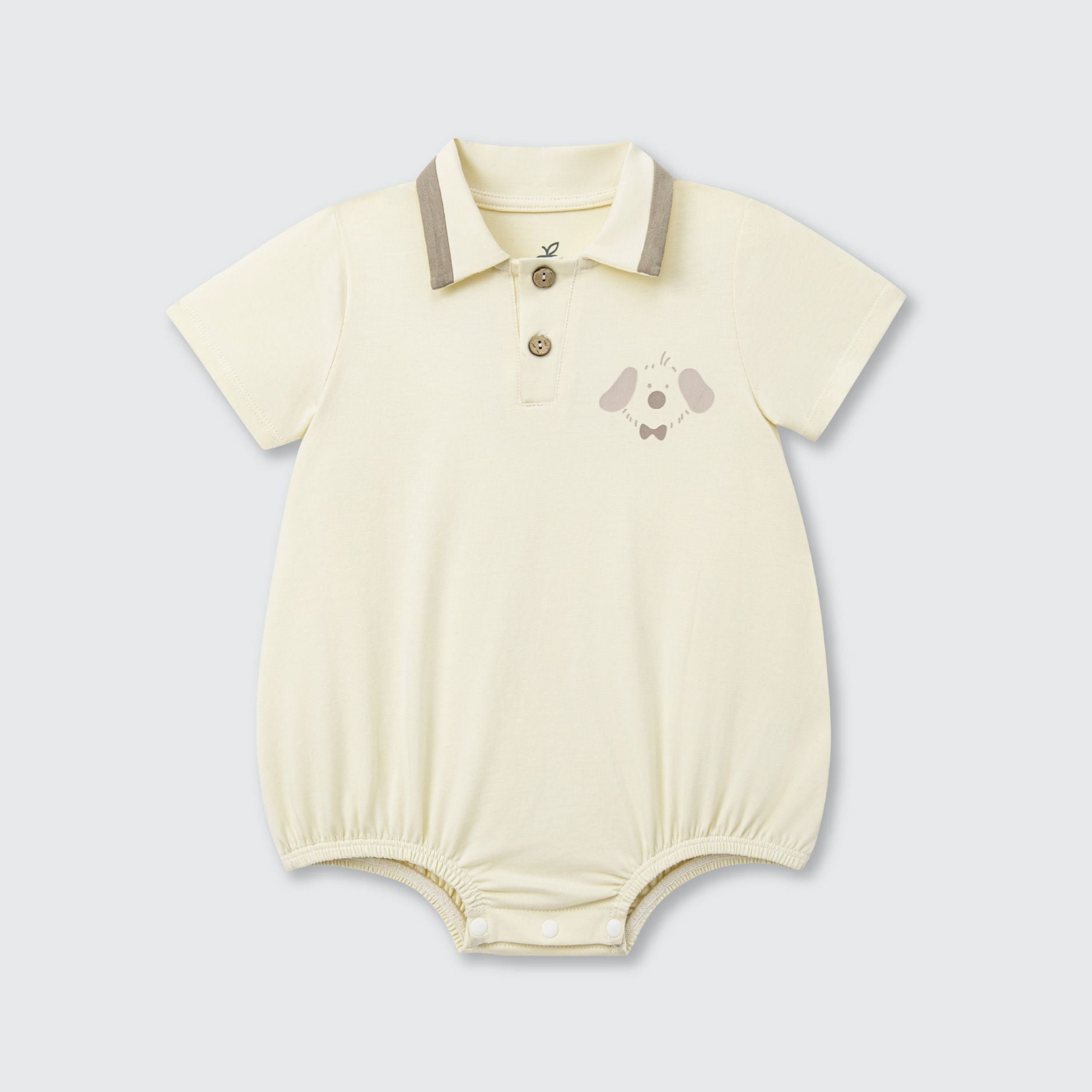  Body cộc tay La Pomme cổ polo cún nâu thanh lịch 