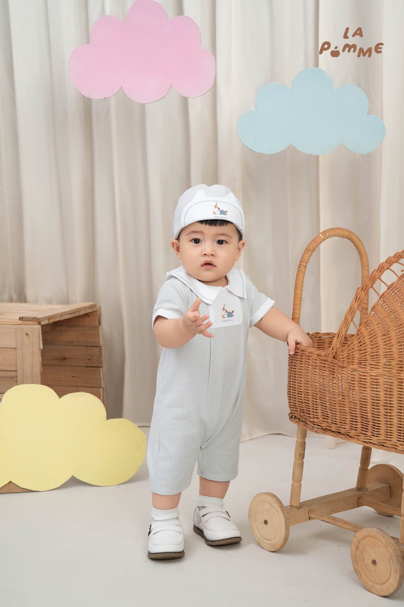  Body cộc tay kèm mũ La Pomme Deluxe sinh nhật của ngựa con 