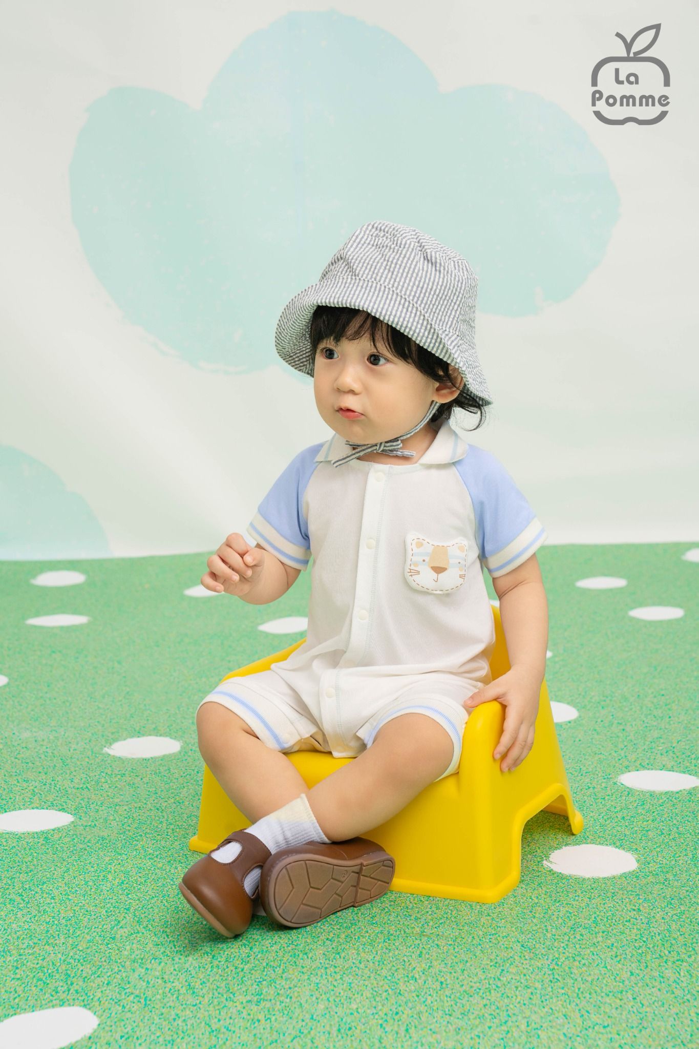  Body cộc tay La Pomme raglan hổ con thanh lịch 