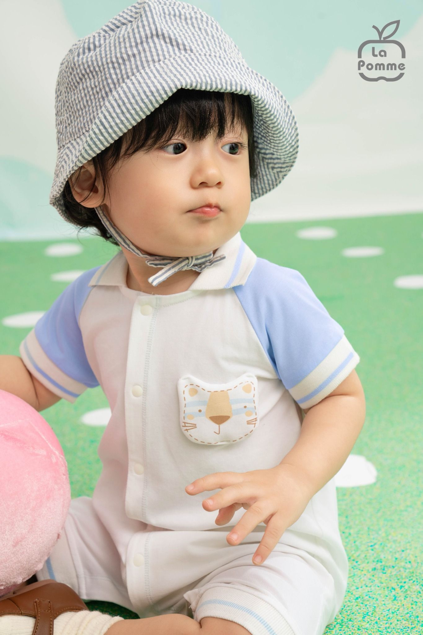  Body cộc tay La Pomme raglan hổ con thanh lịch 