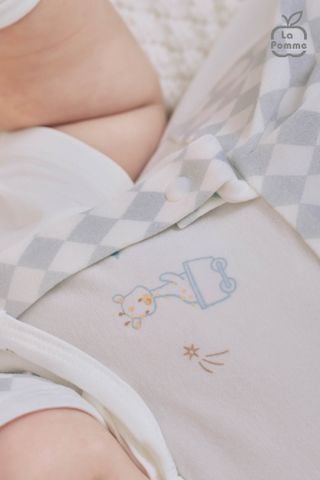  Body cộc tay La Pomme giả yếm họa tiết caro 