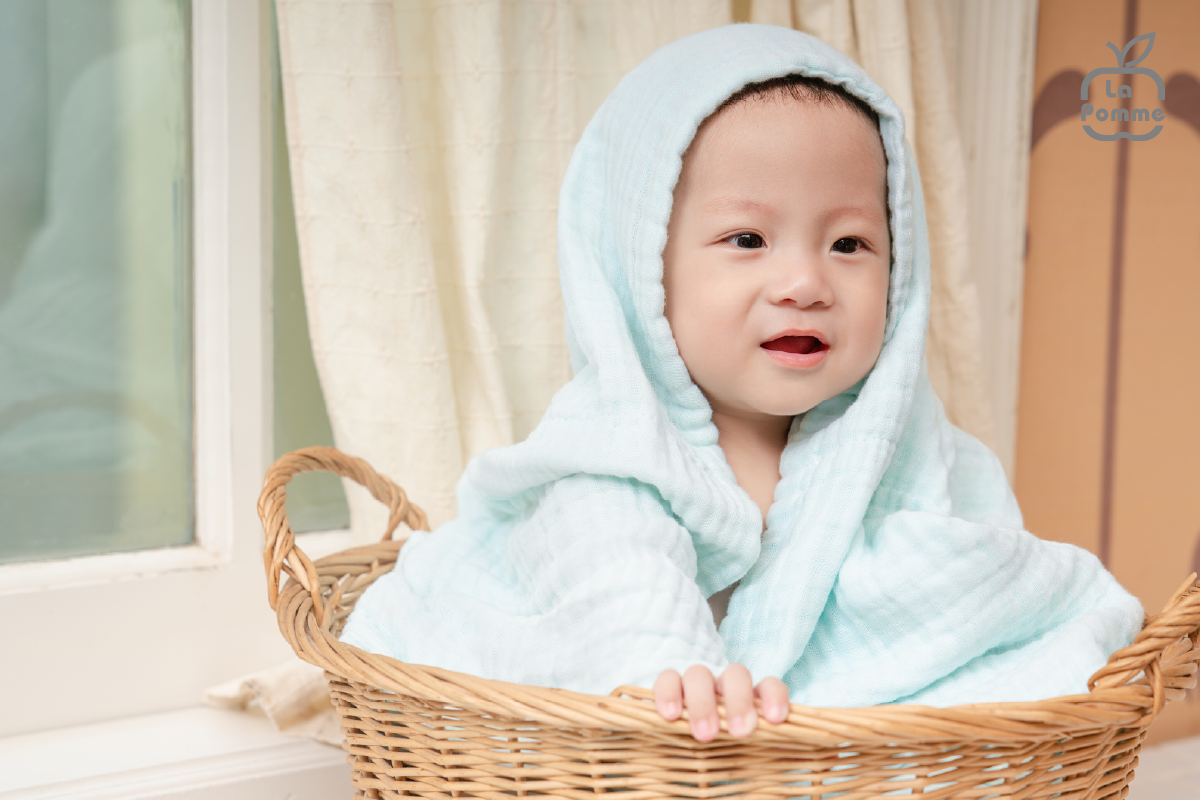  Khăn đa năng Xô Muslin 6 Lớp La Pomme trơn màu (100x100cm) 