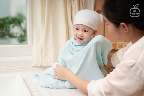  Khăn đa năng Xô Muslin 6 Lớp La Pomme trơn màu (100x100cm) 