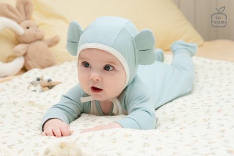  Set body dài tay kèm mũ La Pomme voi con tinh nghịch 