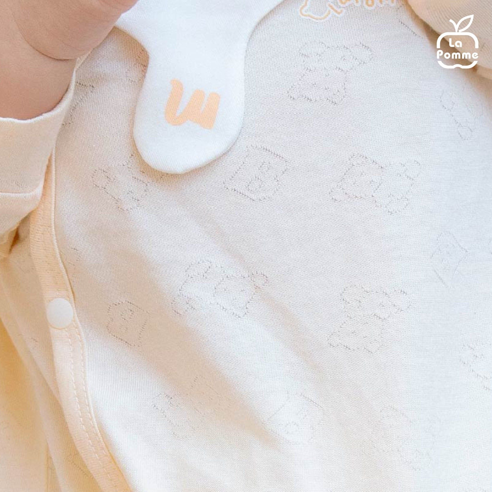  Body chip dài tay La Pomme dệt vân chìm gấu nhỏ 
