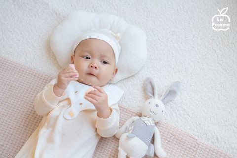  Body dài tay La Pomme dệt vân chìm gấu nhỏ 