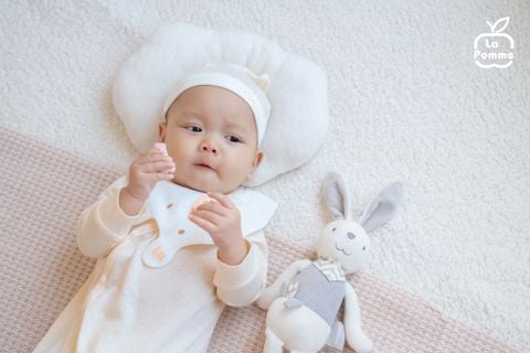  Body dài tay La Pomme dệt vân chìm gấu nhỏ 