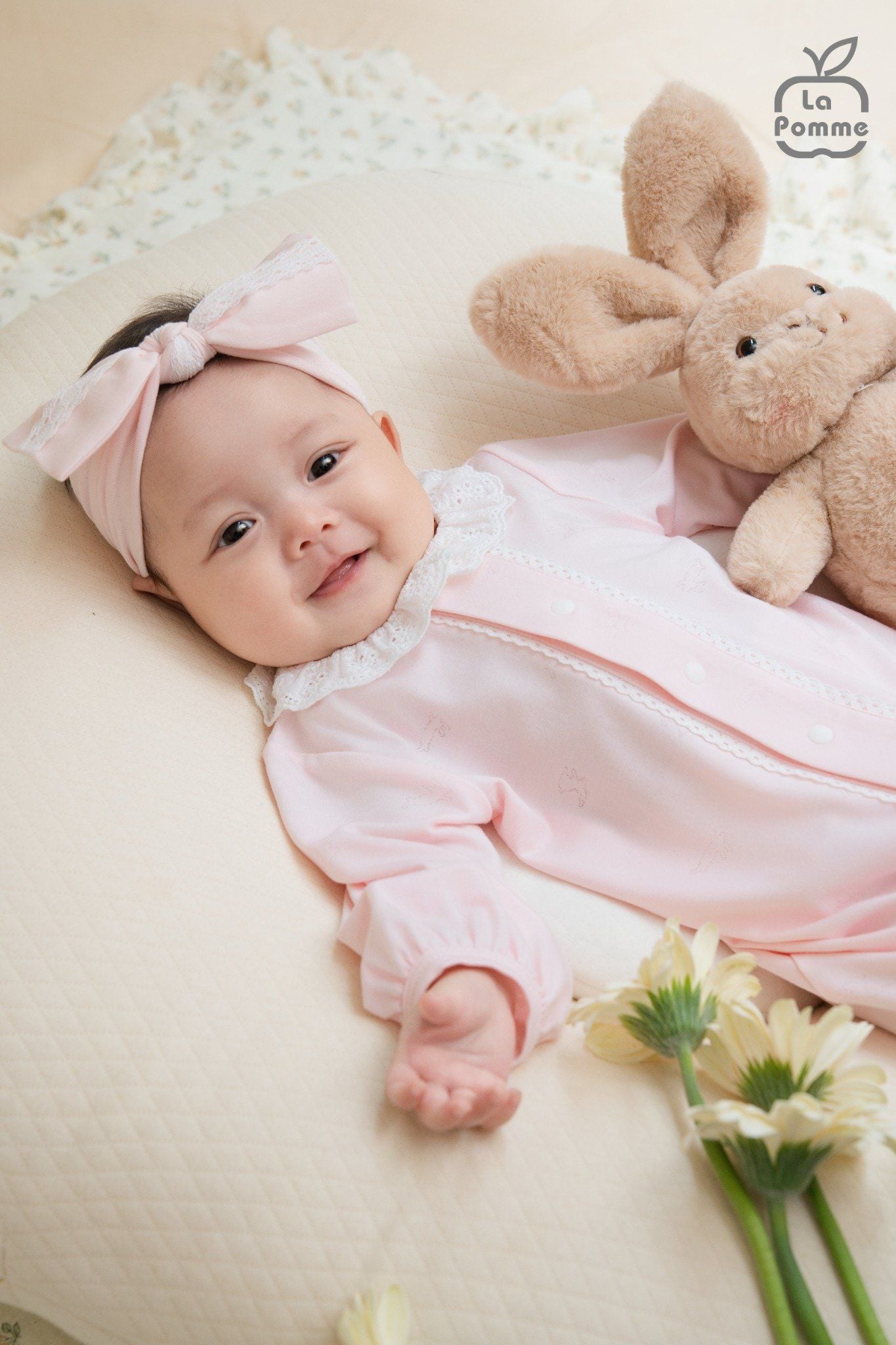  Set body dài tay kèm băng đô La Pomme phối ren điệu đà 