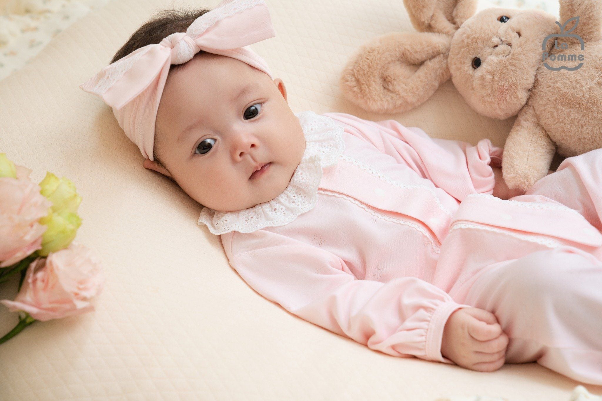  Set body dài tay kèm băng đô La Pomme phối ren điệu đà 