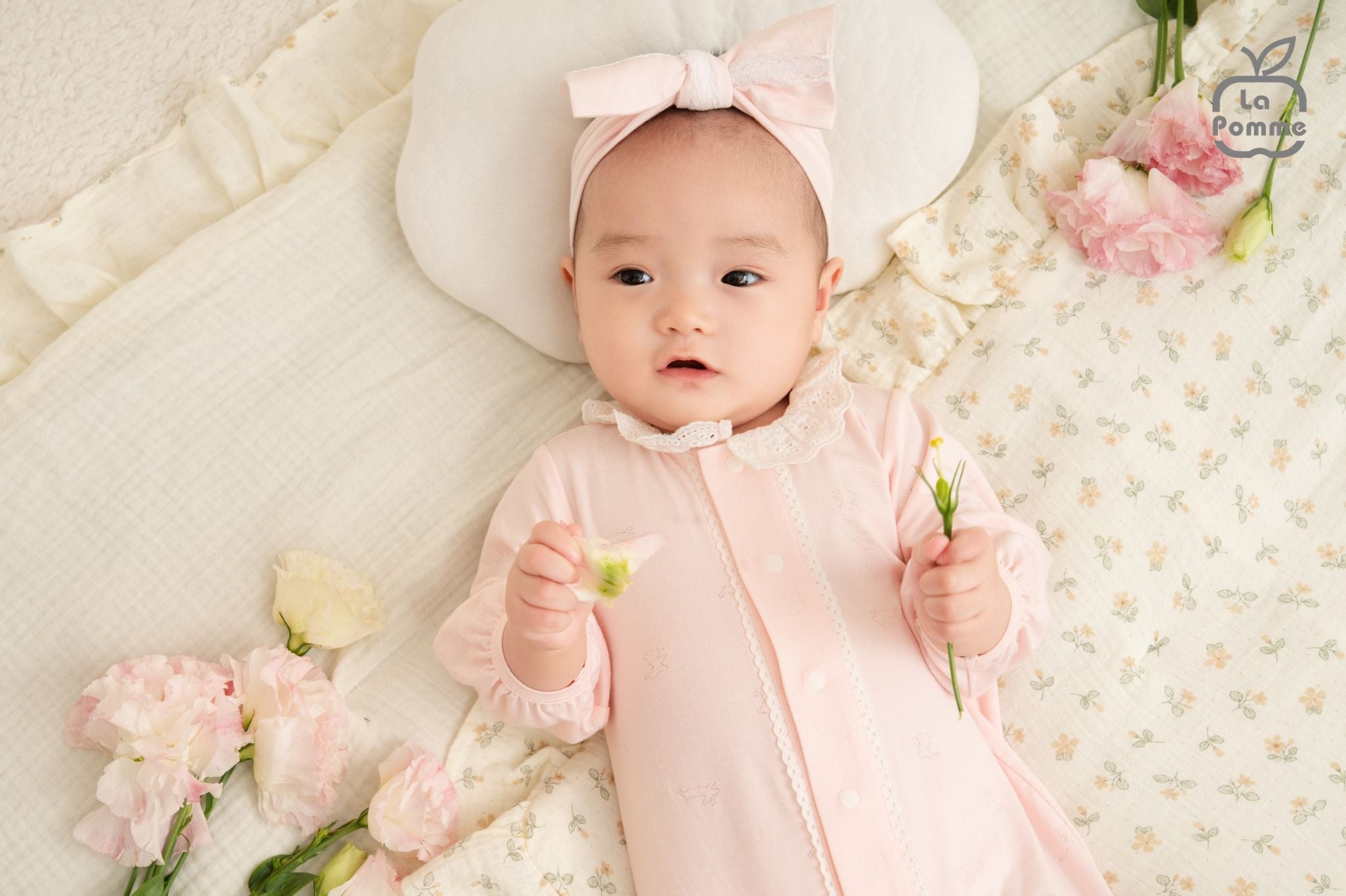  Set body dài tay kèm băng đô La Pomme phối ren điệu đà 