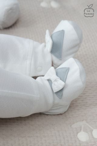  Set body dài tay kèm giày La Pomme bé con thanh lịch 