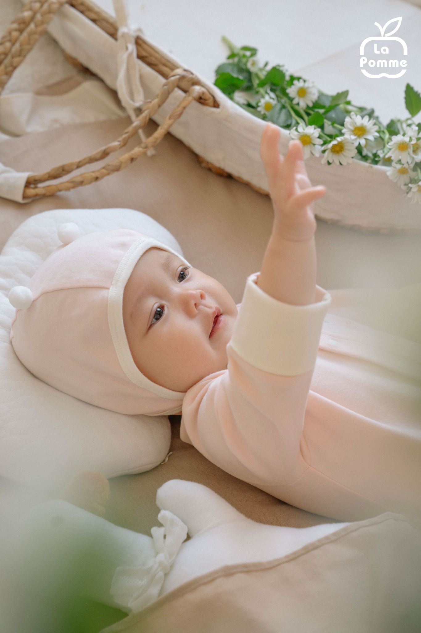  Mũ sơ sinh La Pomme phối màu dễ thương 