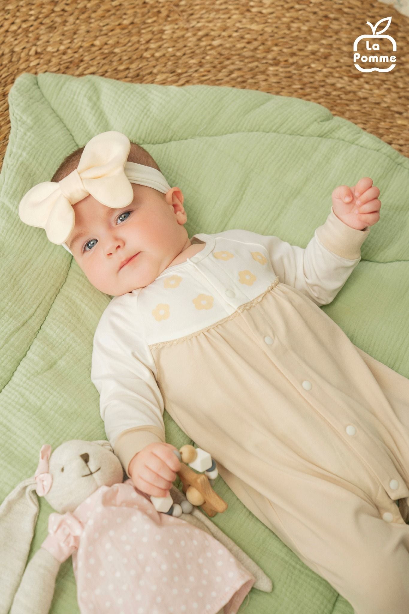  Body dài tay La Pomme phối màu họa tiết nhí 