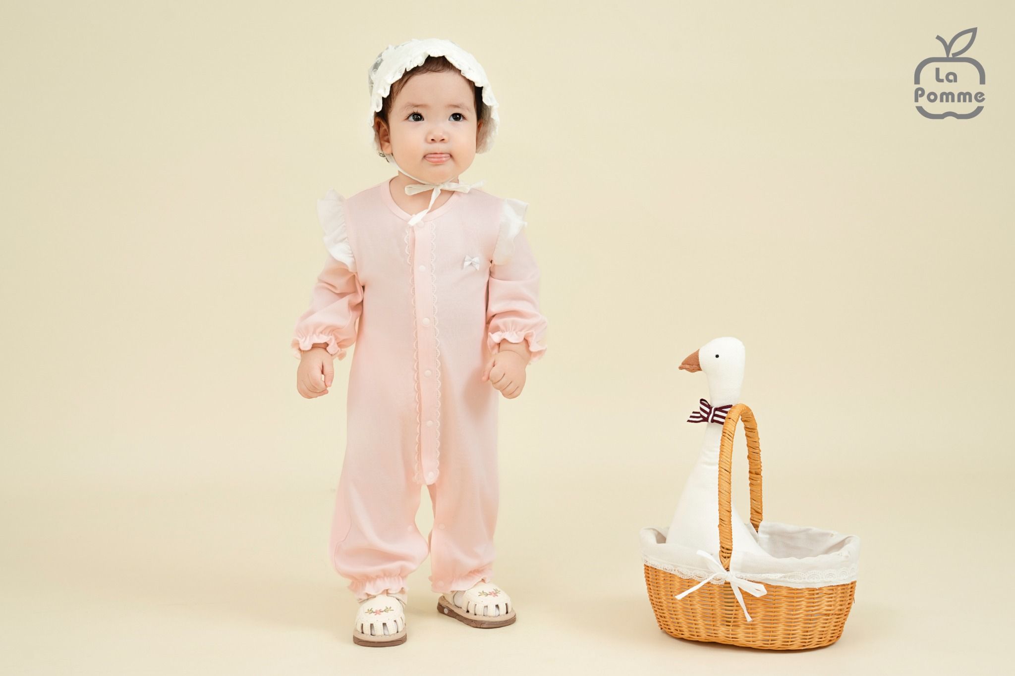  Body dài tay La Pomme phối bèo dịu dàng 