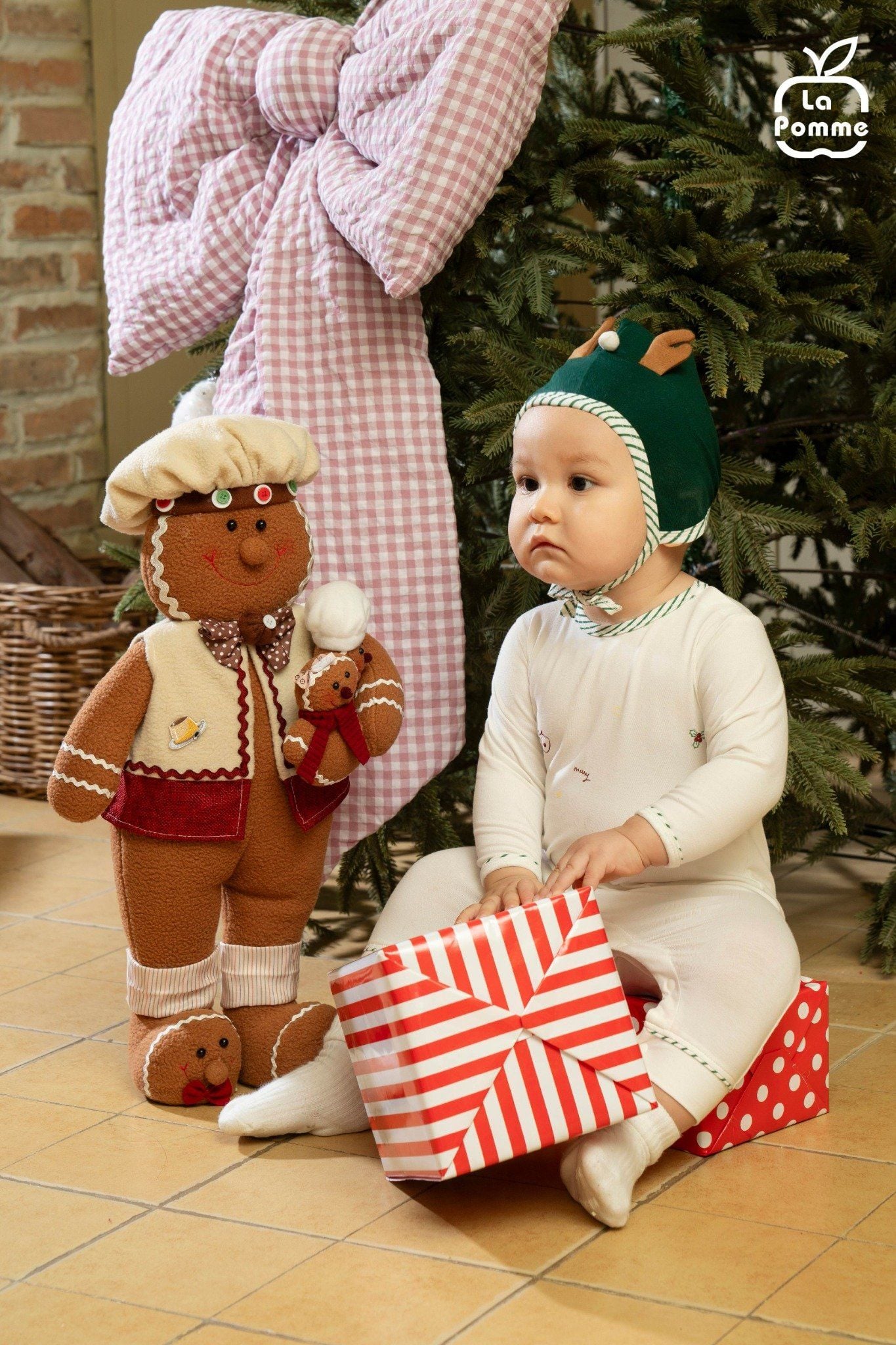  Body dài tay kèm mũ La Pomme tuần lộc ngộ nghĩnh 