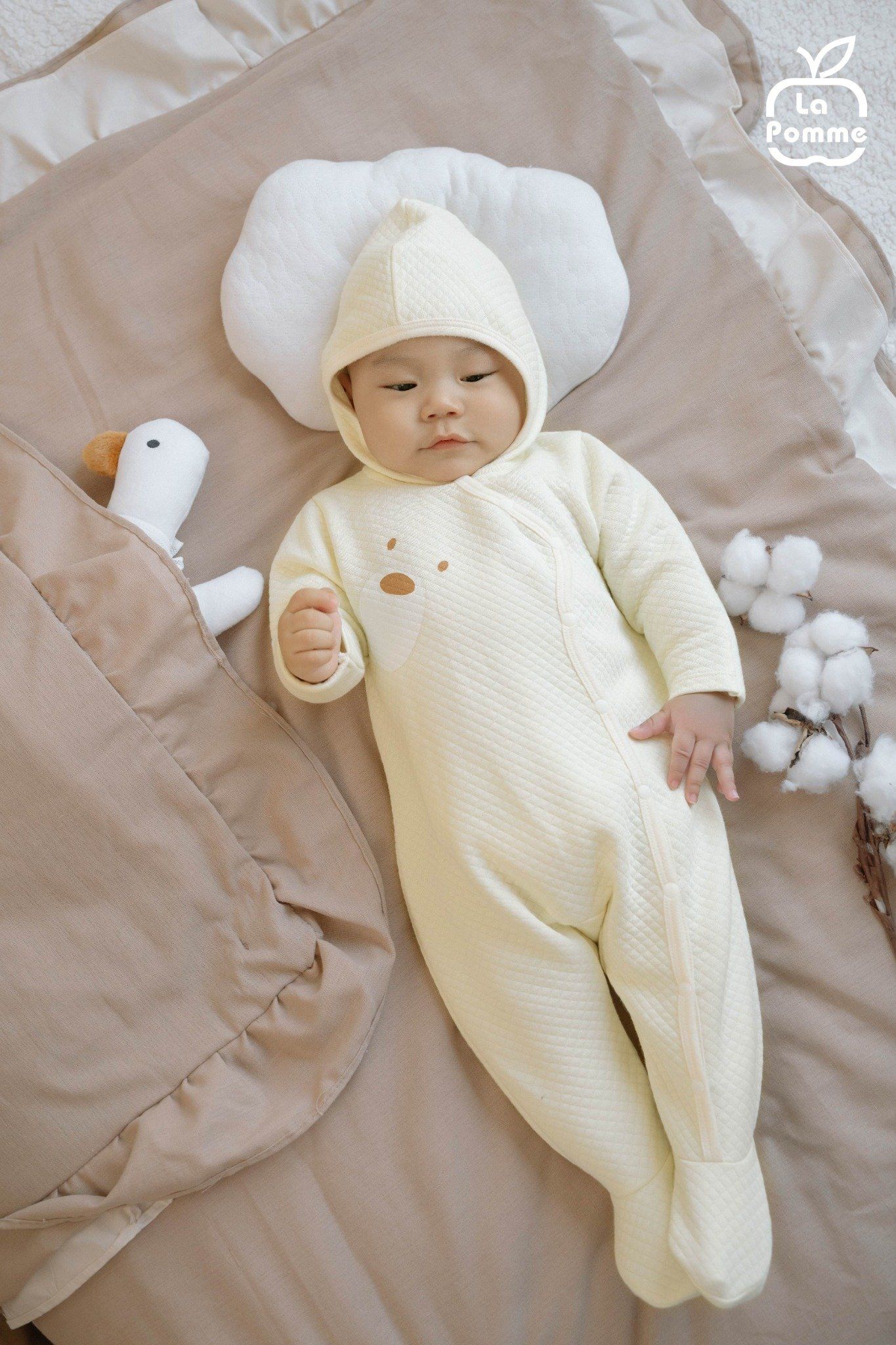  Body dài tay ủ ấm La Pomme vòng tay gấu nhỏ 