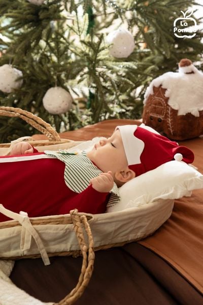  Mũ sơ sinh La Pomme cây thông hạnh phúc 